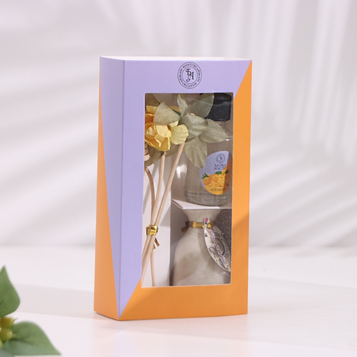 Набор подарочный с диффузором Набор подарочный с диффузором "Ваза с цветком" апельсин, "Богатство Аромата"