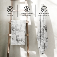 Полотенце махровое Этель "Олень в лесу", 70х130 см, 100% хлопок, 420 г/м2 Полотенце махровое Этель "Олень в лесу", 70х130 см, 100% хлопок, 420 г/м2