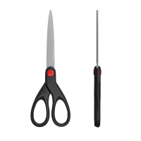 Ножницы ErichKrause Unity, 18 см, дугообразная форма, двойная заточка лезвий, ударопрочный пластик, блистер, чёрные