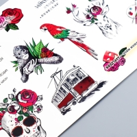 Татуировка на тело цветная "Фолк-арт" 18х11 см Татуировка на тело цветная "Фолк-арт" 18х11 см