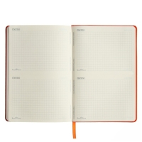 Ежедневник недатированный А5, 160 листов MEGAPOLIS VELVET, твёрдая обложка, искусственная кожа, ляссе, на резинке, тонированный блок 70 г/м2, оранжевый