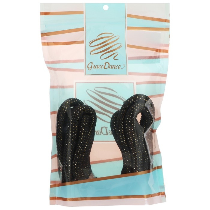 Скакалка для художественной гимнастики утяжелённая Grace Dance, 2,5 м, цвет чёрный Скакалка для художественной гимнастики утяжелённая Grace Dance, 2,5 м, цвет чёрный