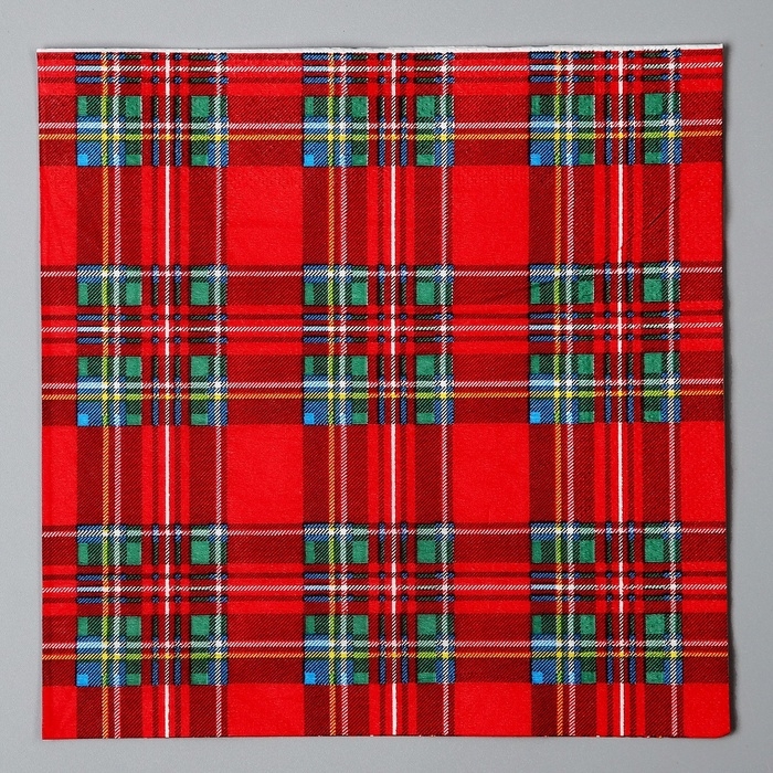 Новый год! Салфетки бумажные «Клеточка», в наборе 20 шт. Новый год! Салфетки бумажные «Клеточка», в наборе 20 шт.