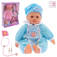 Интерактивный пупс &laquo;Милая кукла&raquo;, болеет, сопли, краснеет, звук, цвет голубой