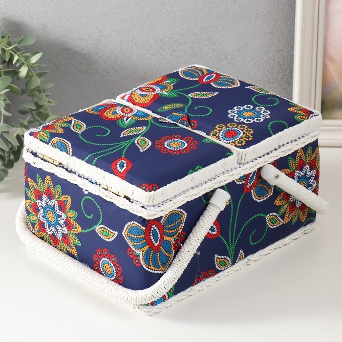 Шкатулка для рукоделия Шкатулка для рукоделия "Цветочная мозаика" 19х26х14,5 см