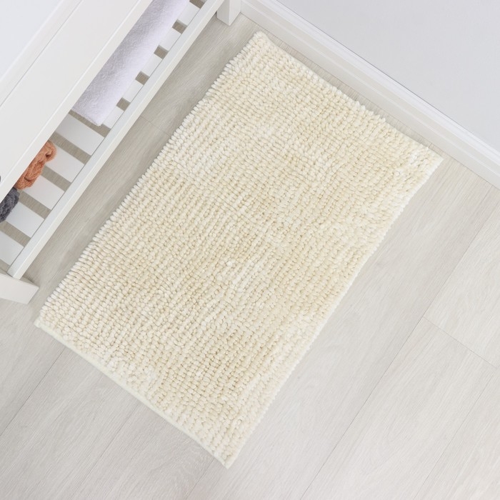 Коврик для дома LaDо́m, букли, плотность 1400 г, 50×80 см, цвет молочный Коврик для дома LaDо́m, букли, плотность 1400 г, 50×80 см, цвет молочный