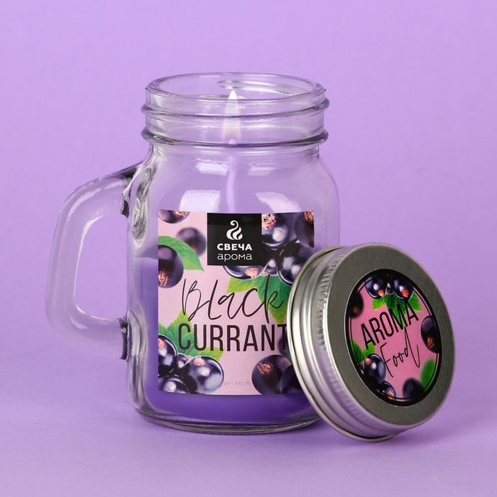 Ароматическая свеча в стекле &laquo;Black currant&raquo;, 8.5 х 7.2 см.