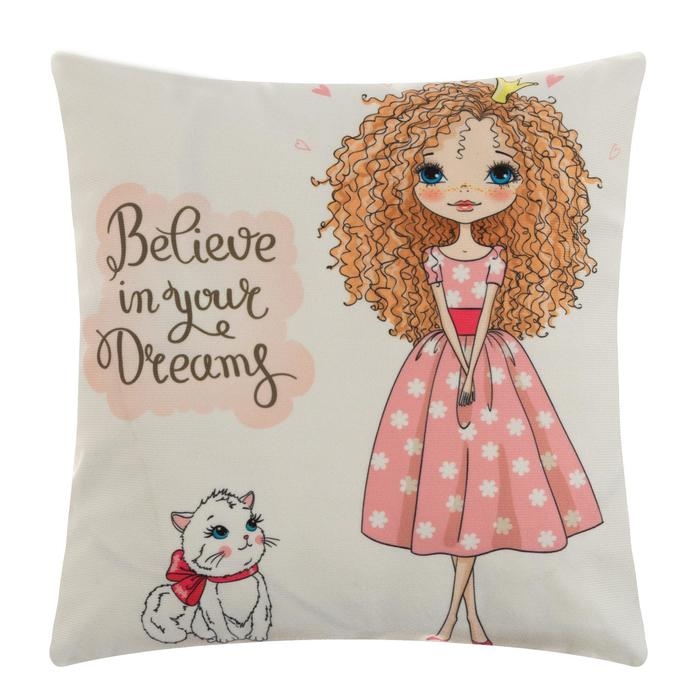 Наволочка декоративная Этель Девичьи истории&raquo;Мечты&raquo; 40х40 см, велюр
