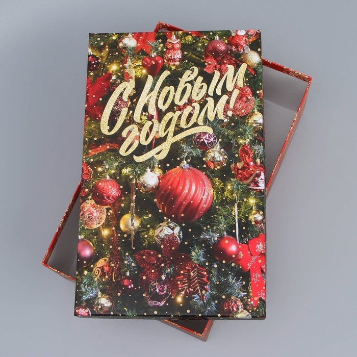 Коробка подарочная &laquo;Ёлочные игрушки&raquo;, 32.5 х 20 х 12.5 см, Новый год