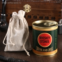 Набор камней для виски "Drink and chill", в консервной банке, 9 шт. Набор камней для виски "Drink and chill", в консервной банке, 9 шт.