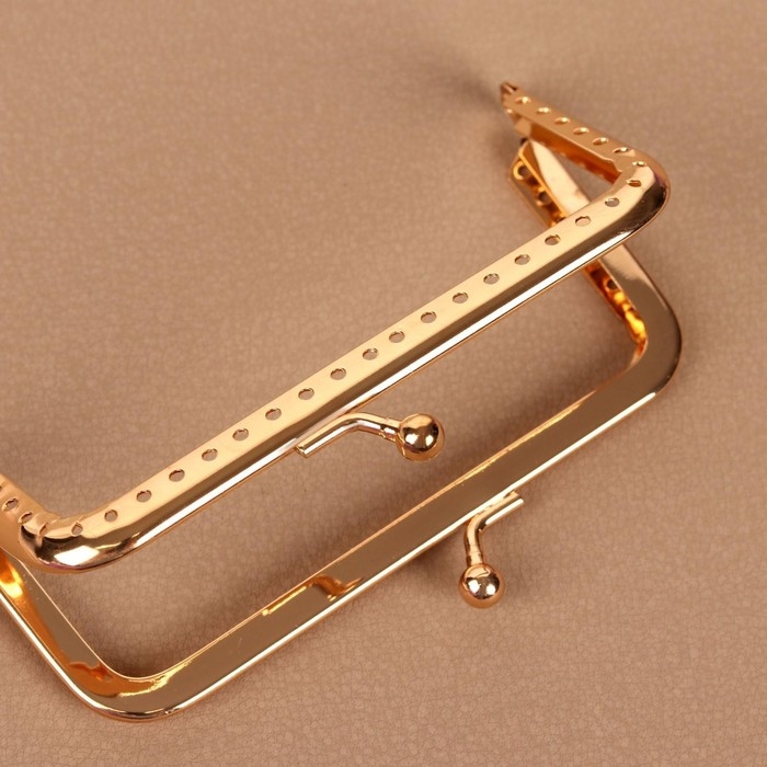 Фермуар пришивной &laquo;Прямоугольник&raquo;, 10 см, цвет золотой