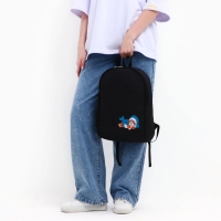 Рюкзак школьный текстильный &laquo;Котик в костюме&raquo;, 38х14х27 см, цвет чёрный