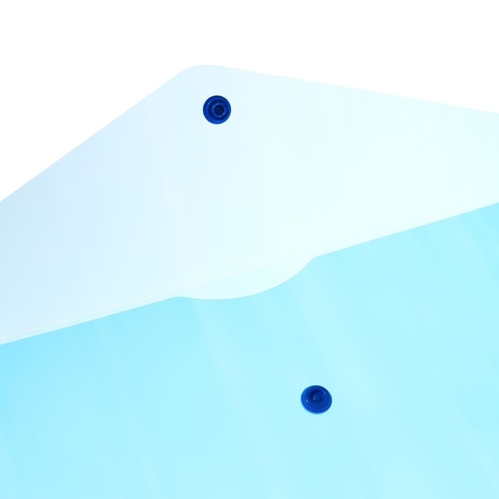 Набор папок-конвертов на кнопке 5 штук, А4, 120 мкм, Calligrata, прозрачные, синие