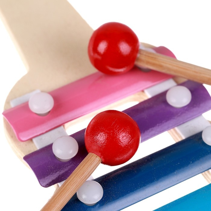 Металлофон «Гитара» 21×10,5 × 1,5 см, 2 палочки, МИКС Металлофон «Гитара» 21×10,5 × 1,5 см, 2 палочки, МИКС