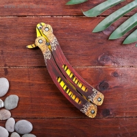 Сувенир деревянный &laquo;Нож бабочка&raquo; жёлтые линии