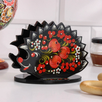 Салфетница &laquo;Ежик&raquo;, 13х10 см, хохлома