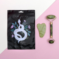 Массажер для лица, гуаша набор &laquo;8 марта&raquo;, 14 х 20 см, кальцит и серпентин