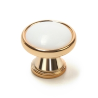 Ручка-кнопка CAPPIO, РК101, d=32 мм, пластик, цвет золото с белой вставкой Ручка-кнопка CAPPIO, РК101, d=32 мм, пластик, цвет золото с белой вставкой