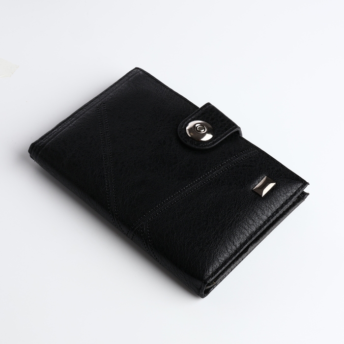 Обложка для автодокументов и паспорта на магните, цвет чёрный Обложка для автодокументов и паспорта на магните, цвет чёрный