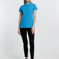Рубашка поло женская Virma Premium Lady, бирюзовая, размер 3XL