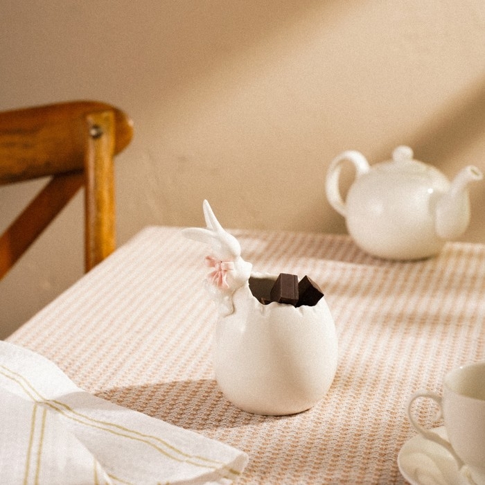 Конфетница фарфоровая SL Home &laquo;Лесные кролики&raquo;, 10&times;9&times;15 см, цвет белый