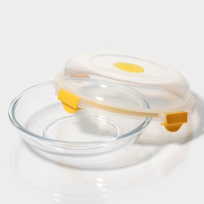 Контейнер для еды из жаропрочного стекла Доляна, круглый, 500 мл, 19&times;8 см