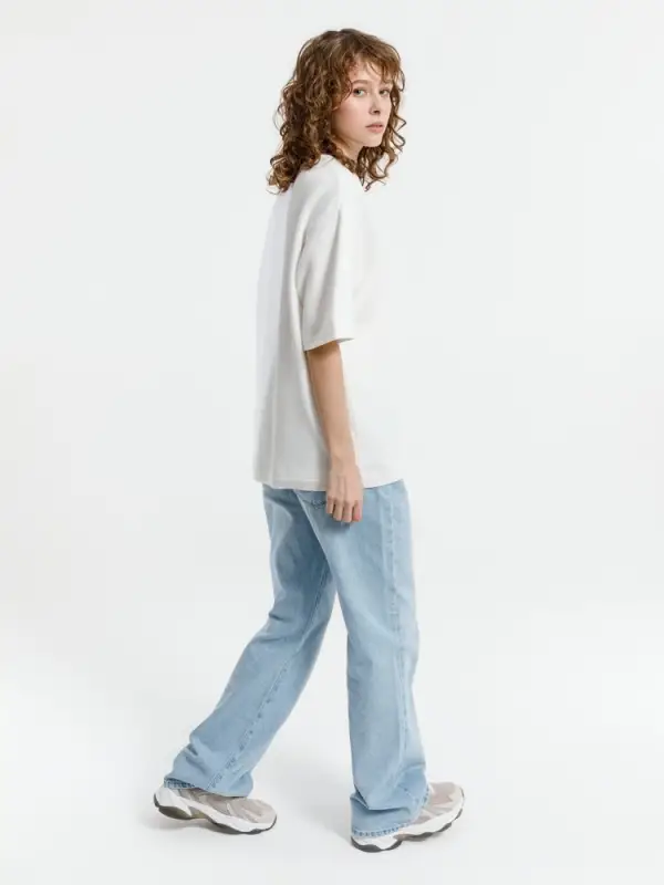 Джемпер с коротким рукавом Siluetti Volumica, молочно-белый, размер XS/S Джемпер с коротким рукавом Siluetti Volumica, молочно-белый, размер XS/S