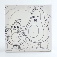 Картина по номерам на холсте с подрамником для детей &laquo;Авокадо с мороженым&raquo;, 17 х 17 см