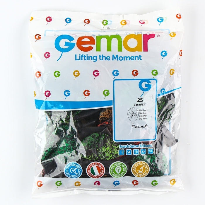 Шар латексный 14" &laquo;Шелкография&raquo;, 25 шт., чёрный, МИКС