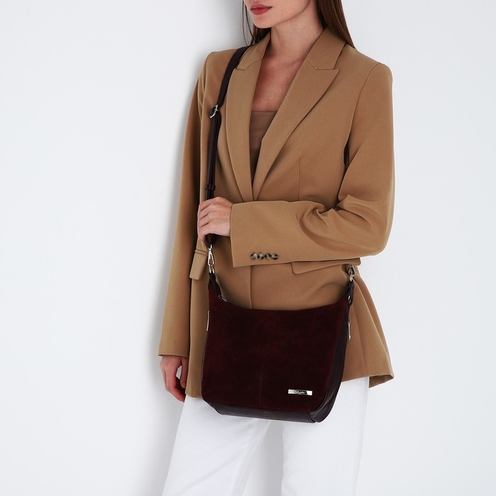 Сумка-мешок на молнии, цвет бордовый