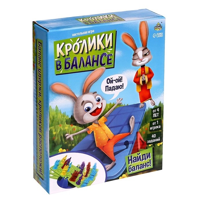 Настольная игра &laquo;Кролики в балансе&raquo;, 1 игрок, 4+