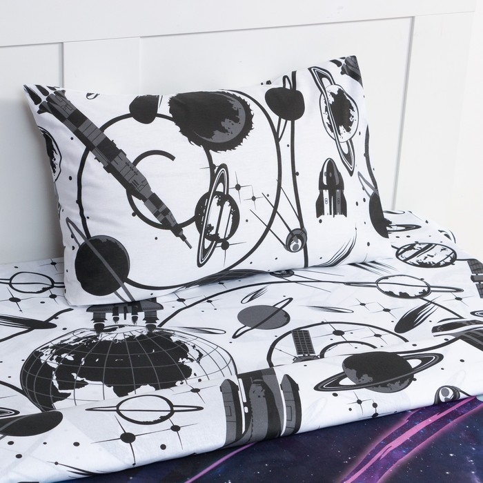 Постельное бельё Этель 1,5 сп Постельное бельё Этель 1,5 сп "Space surfer" 143х215 см, 150х214 см, 50х70 см -1 шт, 100 % хлопок, бязь