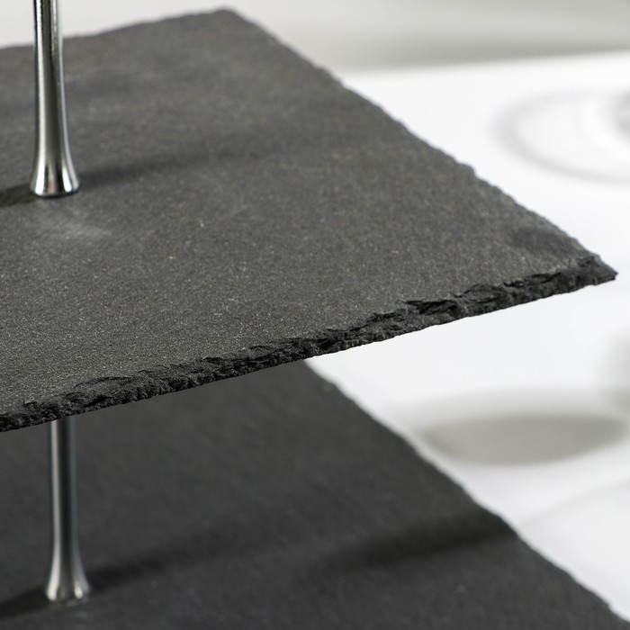 Блюдо из сланца Magistro Valley, 2-ярусное, 25/20×28 см Блюдо из сланца Magistro Valley, 2-ярусное, 25/20×28 см