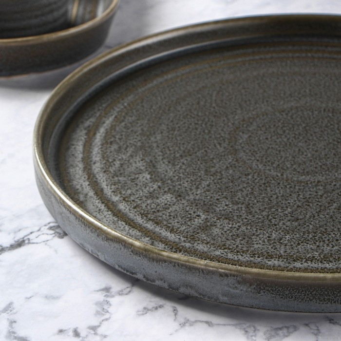 Тарелка фарфоровая обеденная Magistro Urban, d=27,5 см, цвет серый