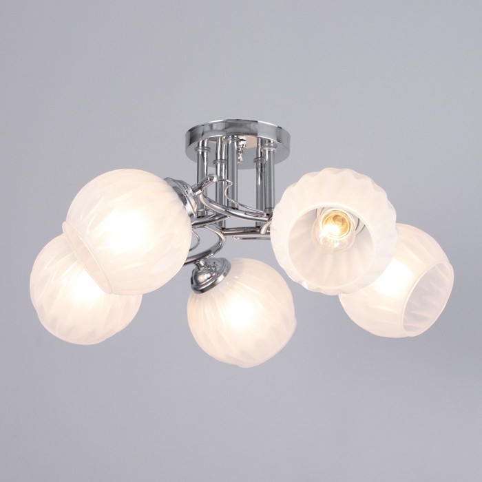 Люстра "Селена" 5х40Вт Е27 Хром 52х52х21см