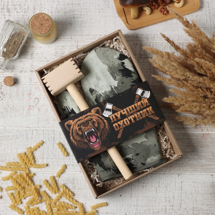 Кух. набор Нunter варежка-прихватка 20х28см, молоток деревян. Кух. набор Нunter варежка-прихватка 20х28см, молоток деревян.