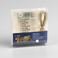 Гирлянда &laquo;Нить&raquo; 5 м роса, IP65, серебристая нить, 50 LED, 8 режимов, батарейки AAх3 (нет в комплекте), свечение белое