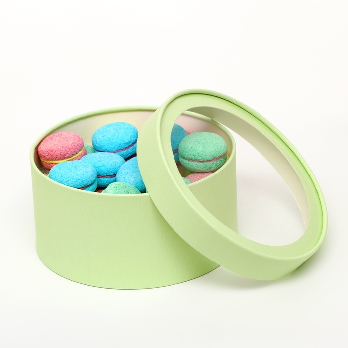 Набор 2 в 1 круглых коробок с окном, медовая дыня, 21 х 11 - 18 х 10 см Набор 2 в 1 круглых коробок с окном, медовая дыня, 21 х 11 - 18 х 10 см