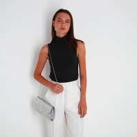 Сумка-клатч на клапане, цвет серебряный Сумка-клатч на клапане, цвет серебряный