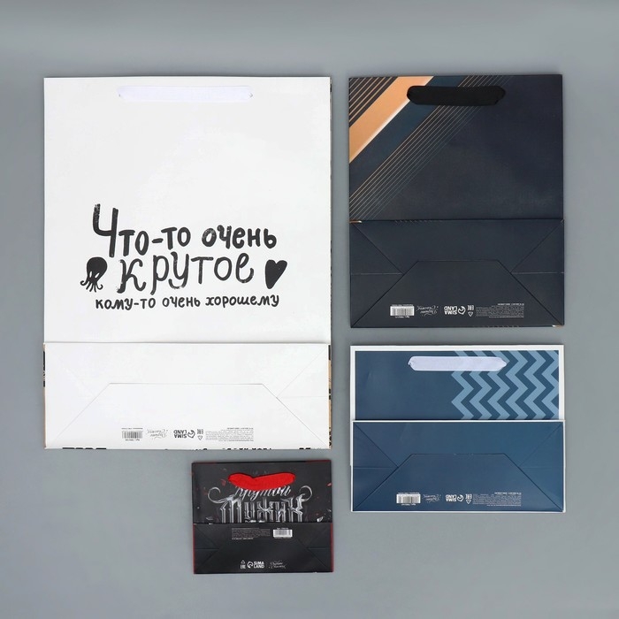 Набор пакетов подарочных ламинированных, двухсторонние, упаковка, &laquo;Мужчины с Марса&raquo; 12 х 15 х 5.5 см ‒ 40 х 31 х 11.5 см