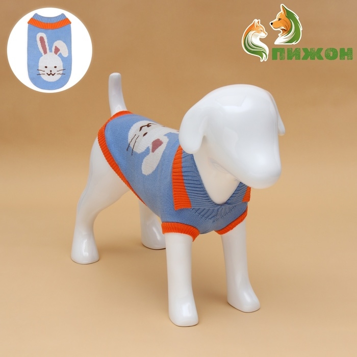 Свитер "Зайка", 2XL (ДС 34, ОШ 34, ОГ 32-51 см)