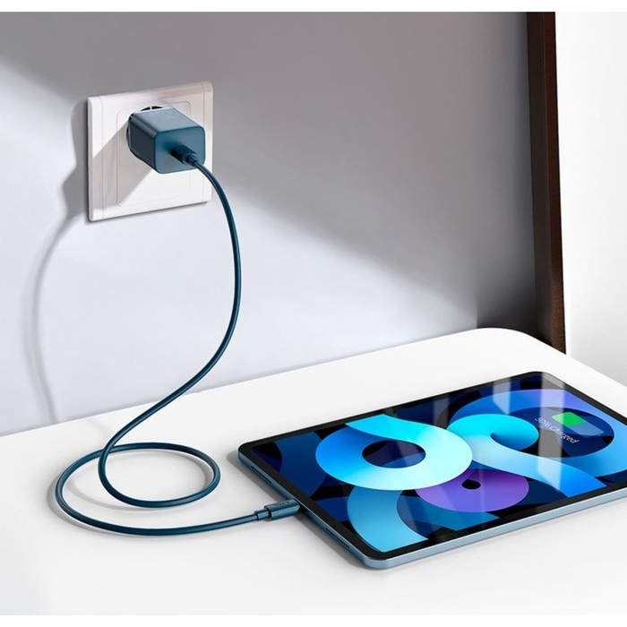 Сетевое зарядное устройство Baseus, Type - C, 3 А, QC, 20W, синее Сетевое зарядное устройство Baseus, Type - C, 3 А, QC, 20W, синее