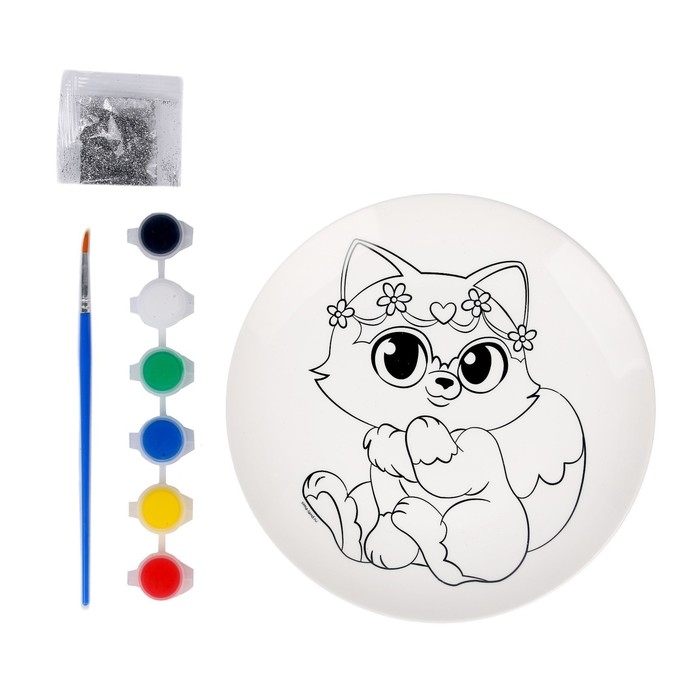 Набор для творчества. Роспись тарелки &laquo;Милая кошечка&raquo;