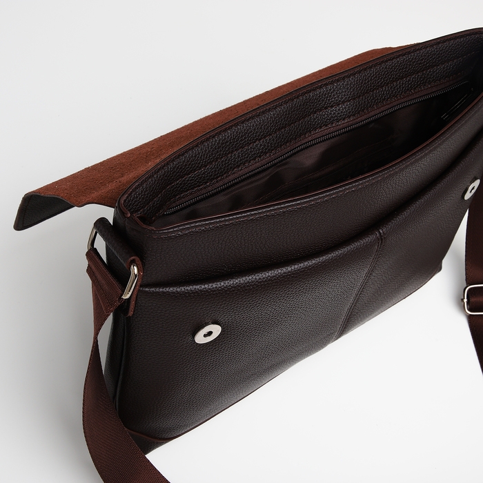 Сумка мужская деловая TEXTURA, 2 наружных кармана, цвет коричневый Сумка мужская деловая TEXTURA, 2 наружных кармана, цвет коричневый