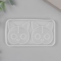 Молд силикон "Котики с большими глазами" 2 предмета 6х11,5х0,9 см Молд силикон "Котики с большими глазами" 2 предмета 6х11,5х0,9 см