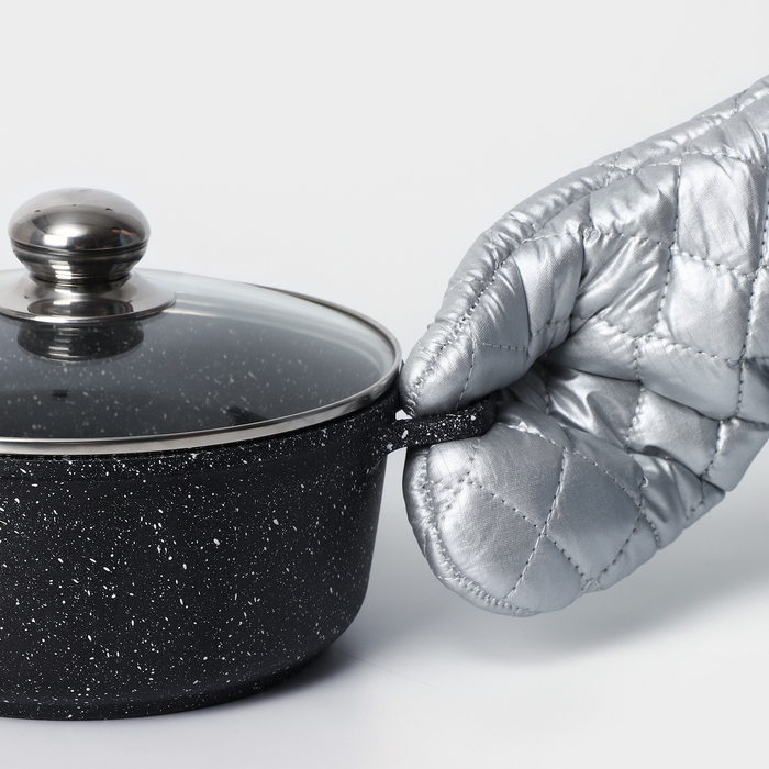 Набор прихваток &laquo;Профи&raquo;, 2 шт, 30&times;16&times;2 см, цвет серый