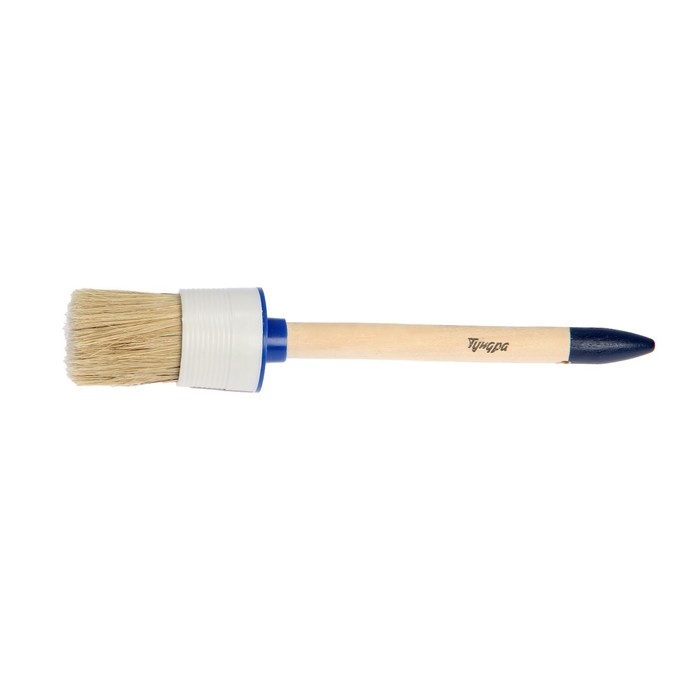 Кисть круглая ТУНДРА, натуральная щетина, деревянная рукоятка, № 12, 45 мм Кисть круглая ТУНДРА, натуральная щетина, деревянная рукоятка, № 12, 45 мм