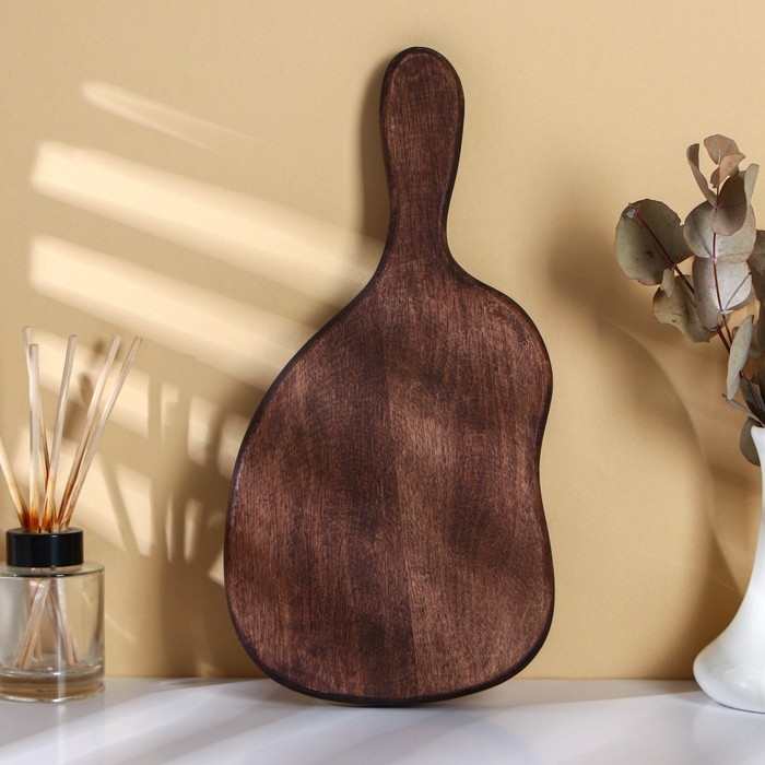 Доска разделочная для подачи с ручкой Adelica, 34&times;17&times;2 см, тёмный граб