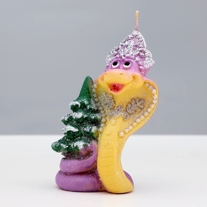 Новый год Символ года Свеча фигурная "Змея новогодняя", 6х5х8,5 см