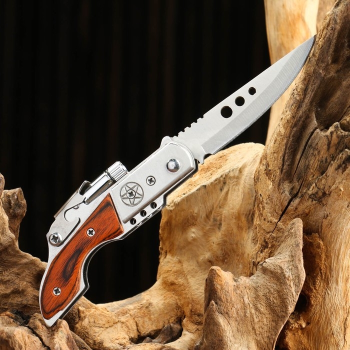 Нож складной Нож складной "Ружье" 17,4см, клинок 75мм/1,3мм, с фонариком